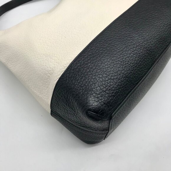 Kate Spade Black And Cream Pebbled Leather Bay Street Lexie Shoulder Bag - Picture 9 of 10